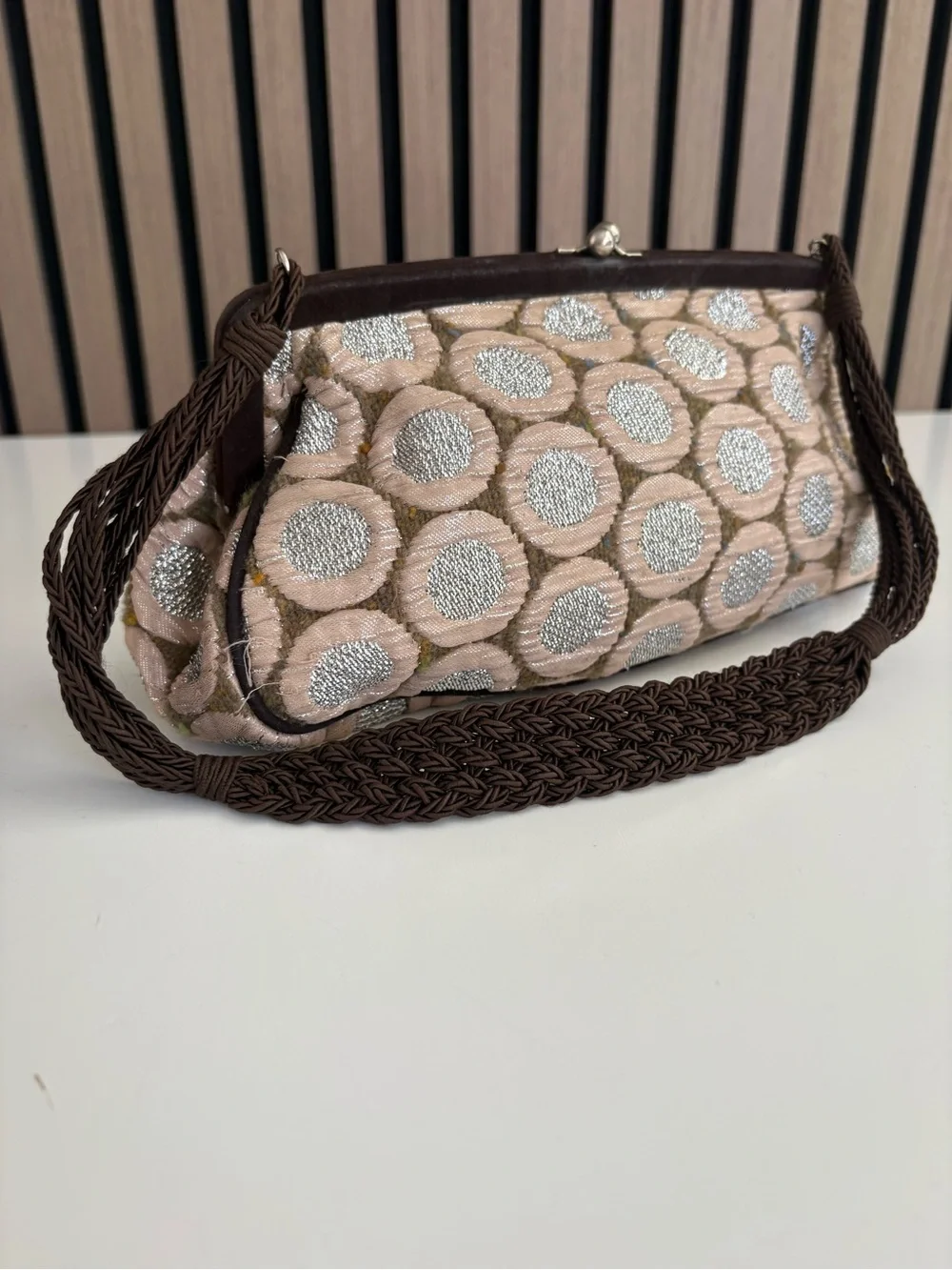 Auth VTG PRADA Tapestry Structured Bag